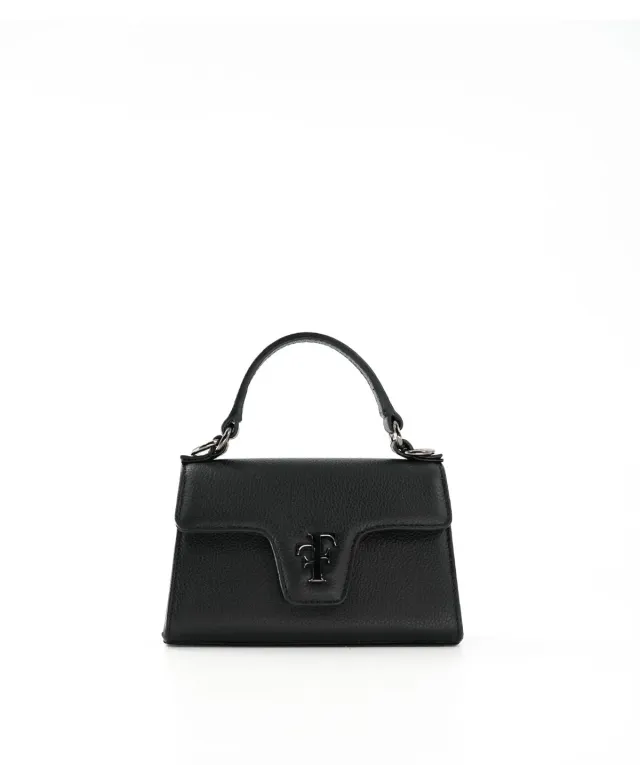 Finsbury FF18 mini tas zwart generfd leer