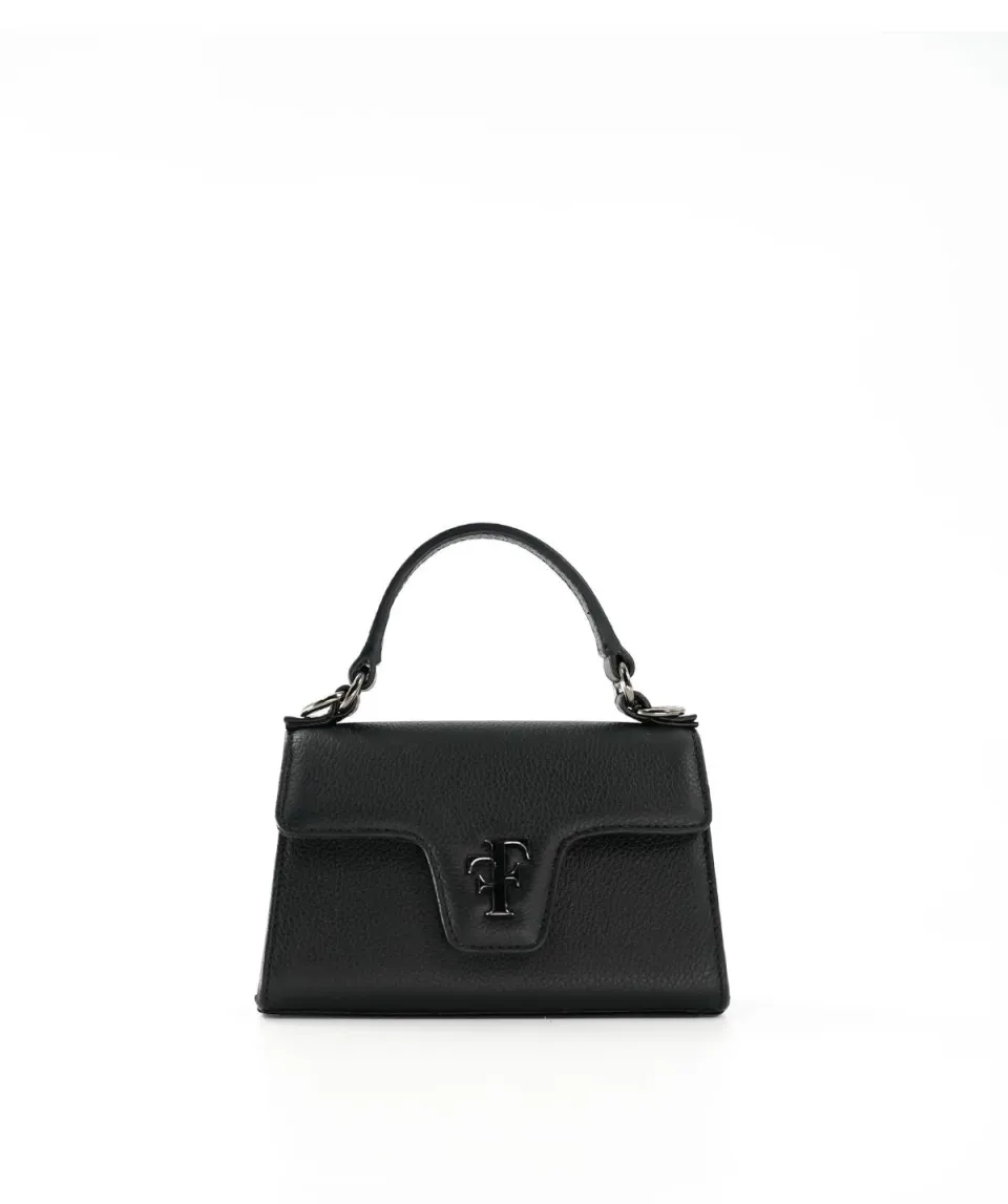 Finsbury FF18 mini tas zwart generfd leer