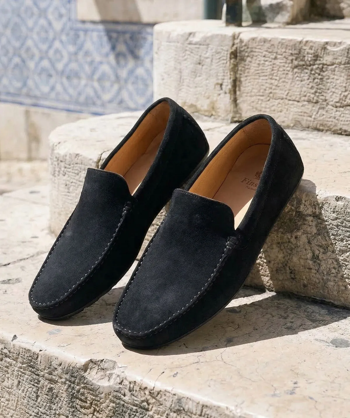 Finsbury Dandy loafer zwart suède heren