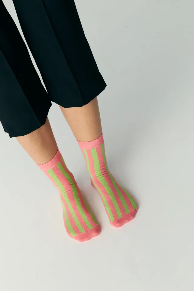 Jutelaune Stripe sokken watermelon biologisch katoen