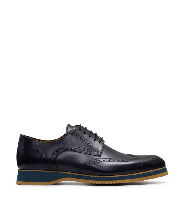 Finsbury Elias derby schoenen blauw leer midnight blue