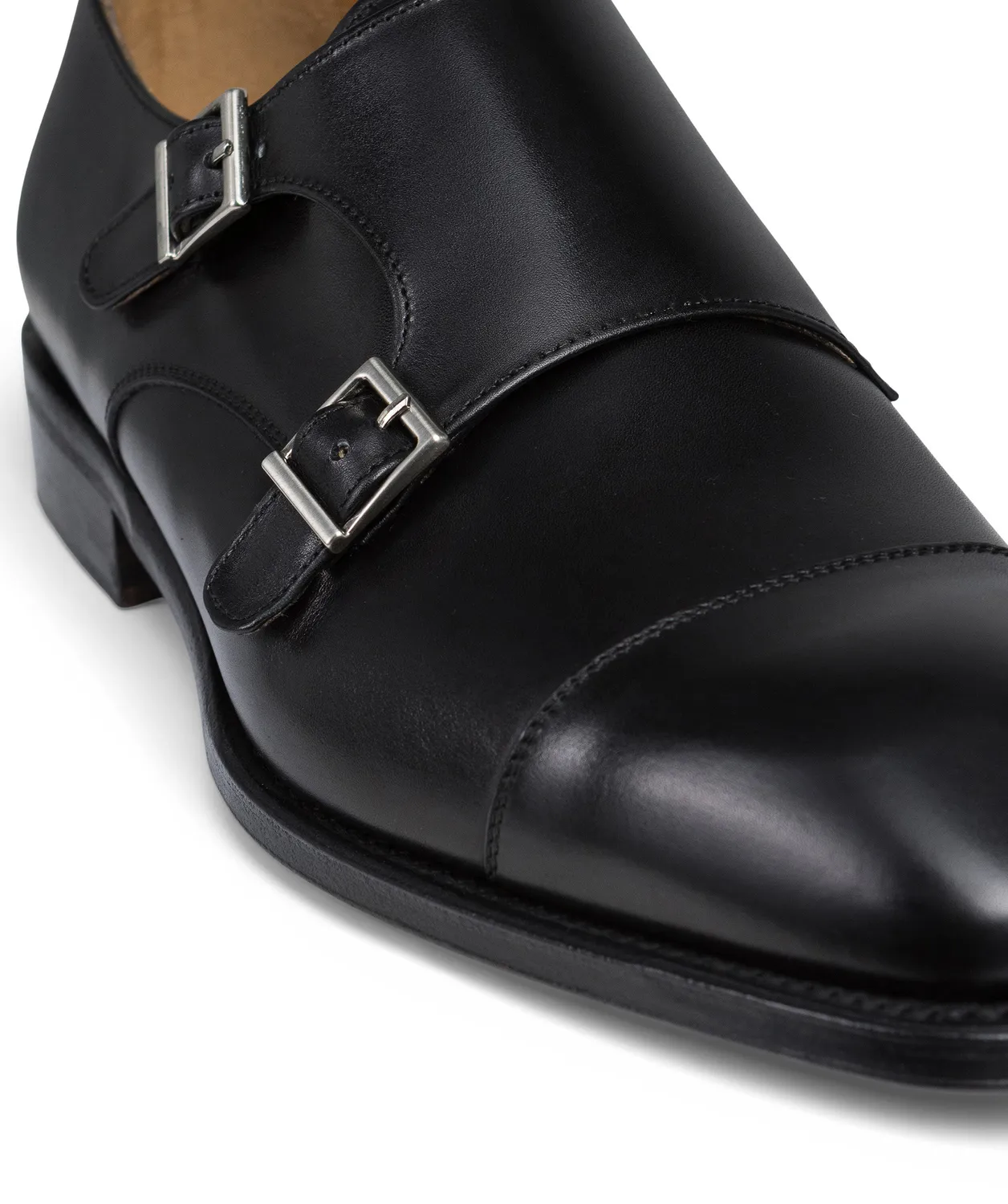 Finsbury Cambridge monkstrap zwart box calf