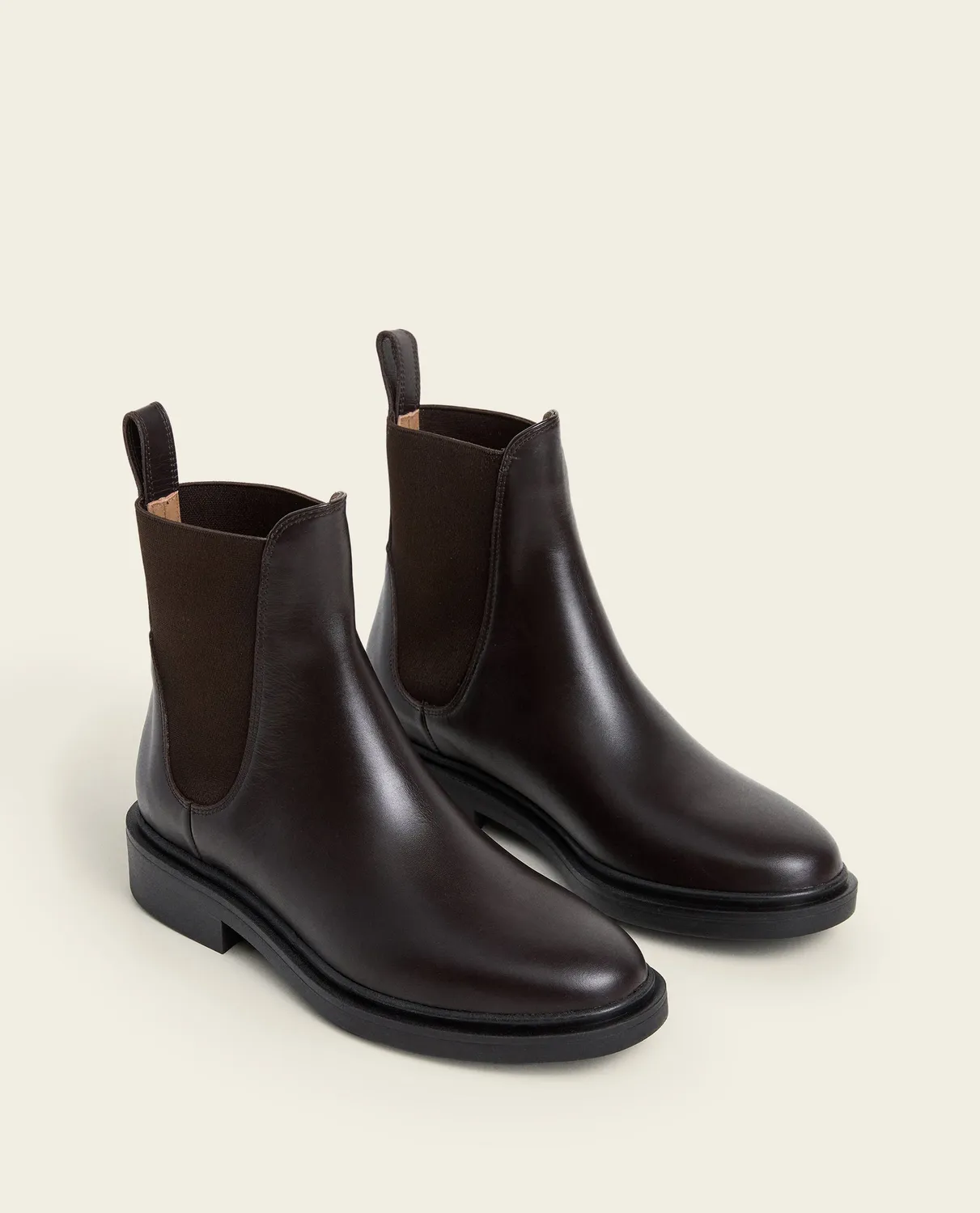 Flattered Fiona chelsea boots chocolate leer
