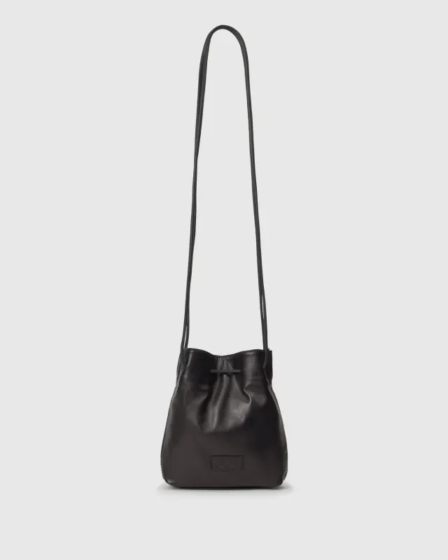 Castaner B. Simone Trenza/314 bucket bag zwart buffelleer