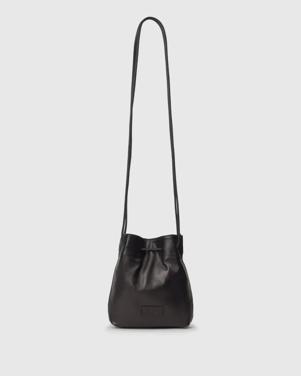 Castaner B. Simone Trenza/314 bucket bag zwart buffelleer