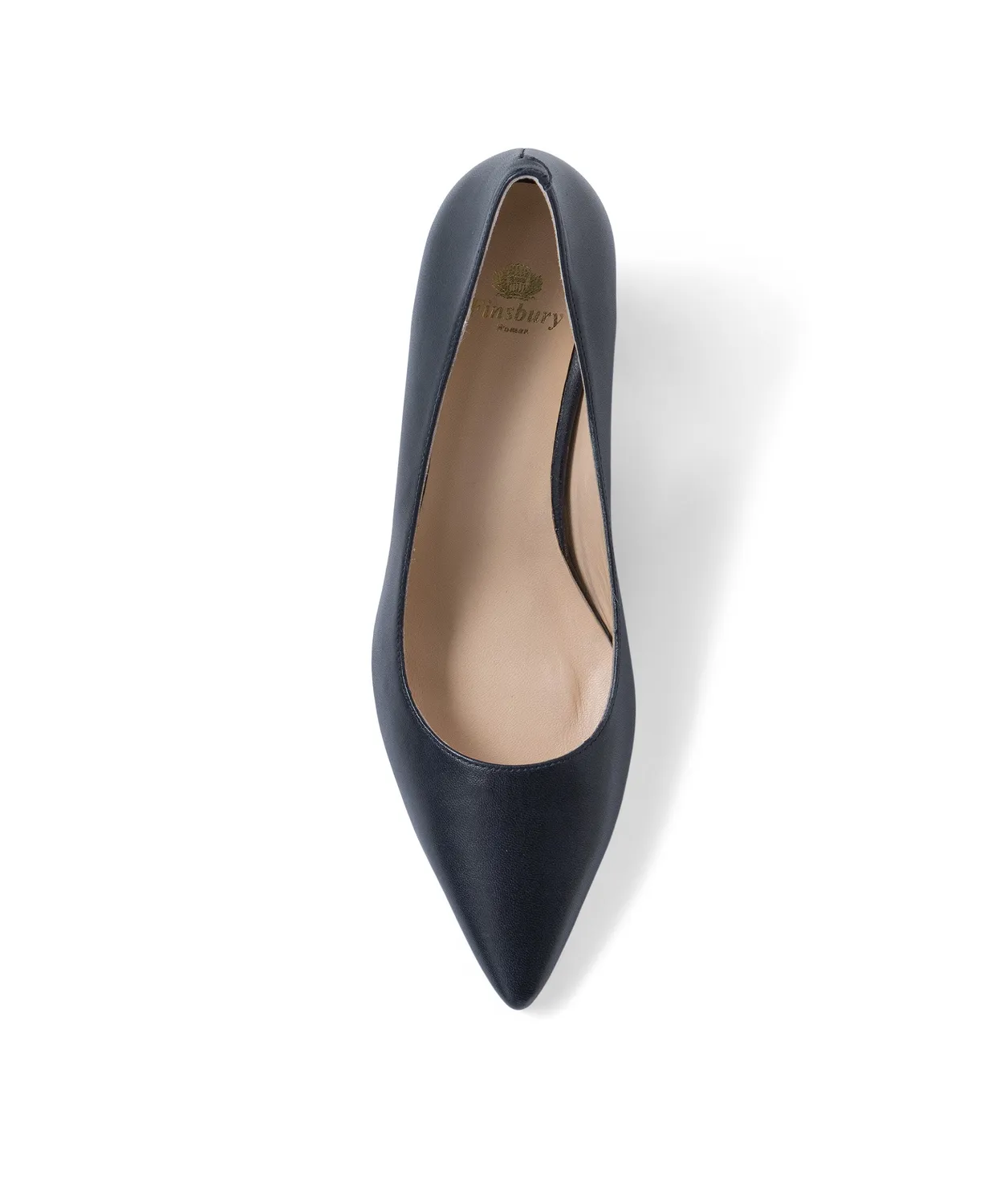 Finsbury Anabel pumps blauw leer blokhak 6 cm