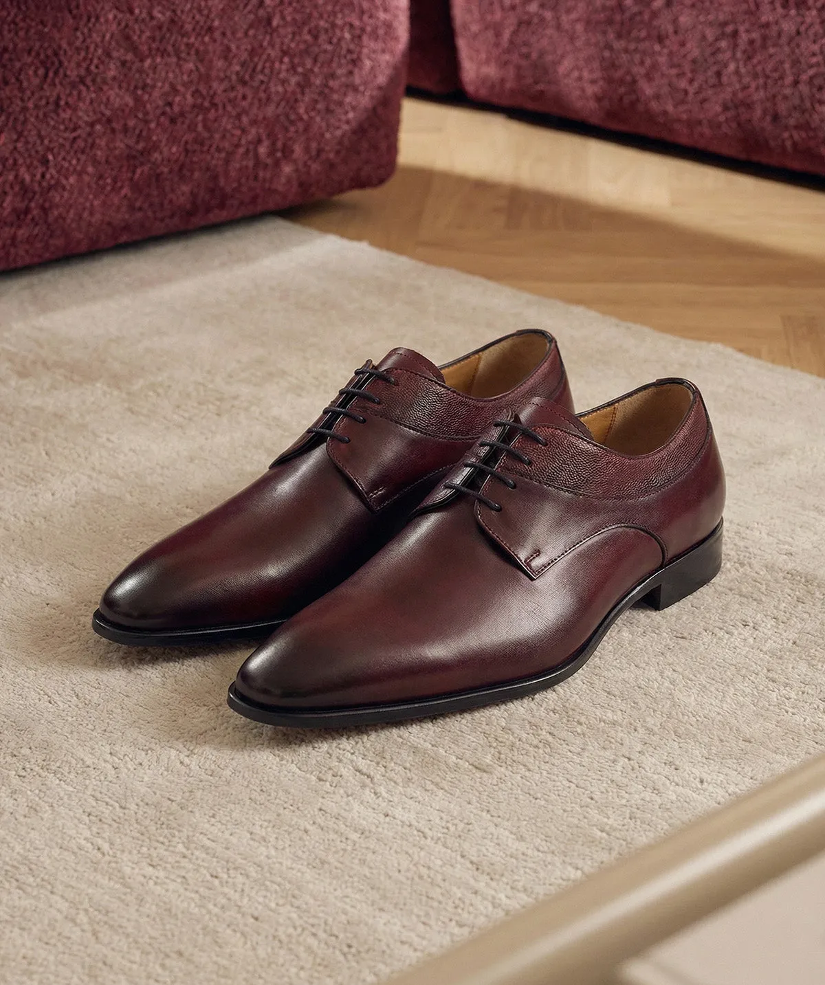 Finsbury Umberto derby bordeaux patina