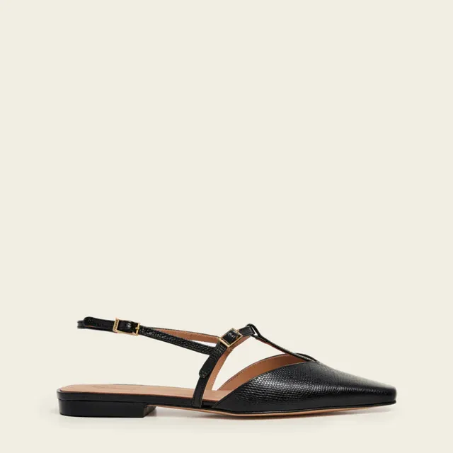 Flattered Josefin sandalen zwart leer hak