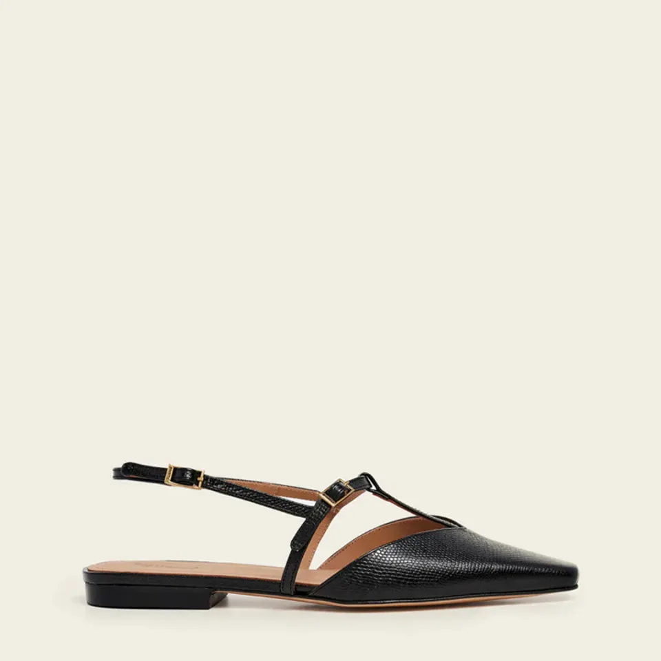 Flattered Josefin sandalen zwart leer hak