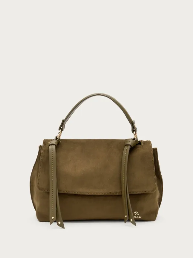 Frau groene shopper suède-look met hengsel