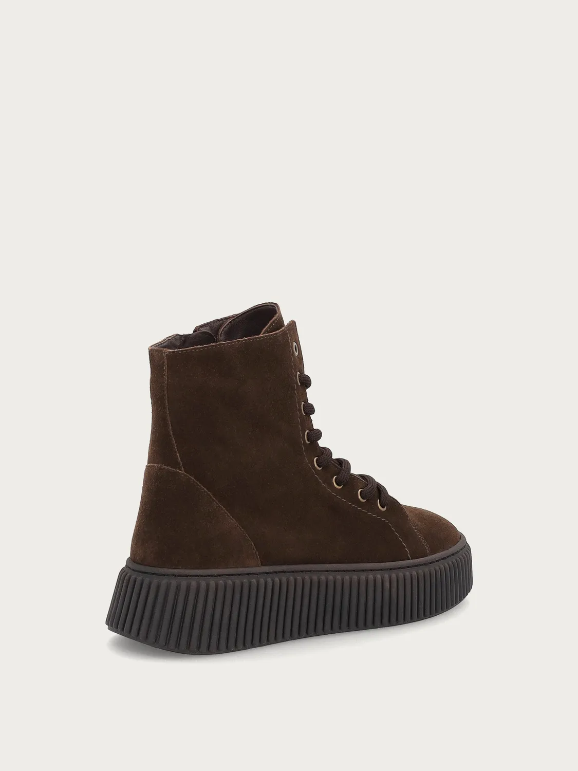 Frau Verona bruine suède combat boots dames plateau