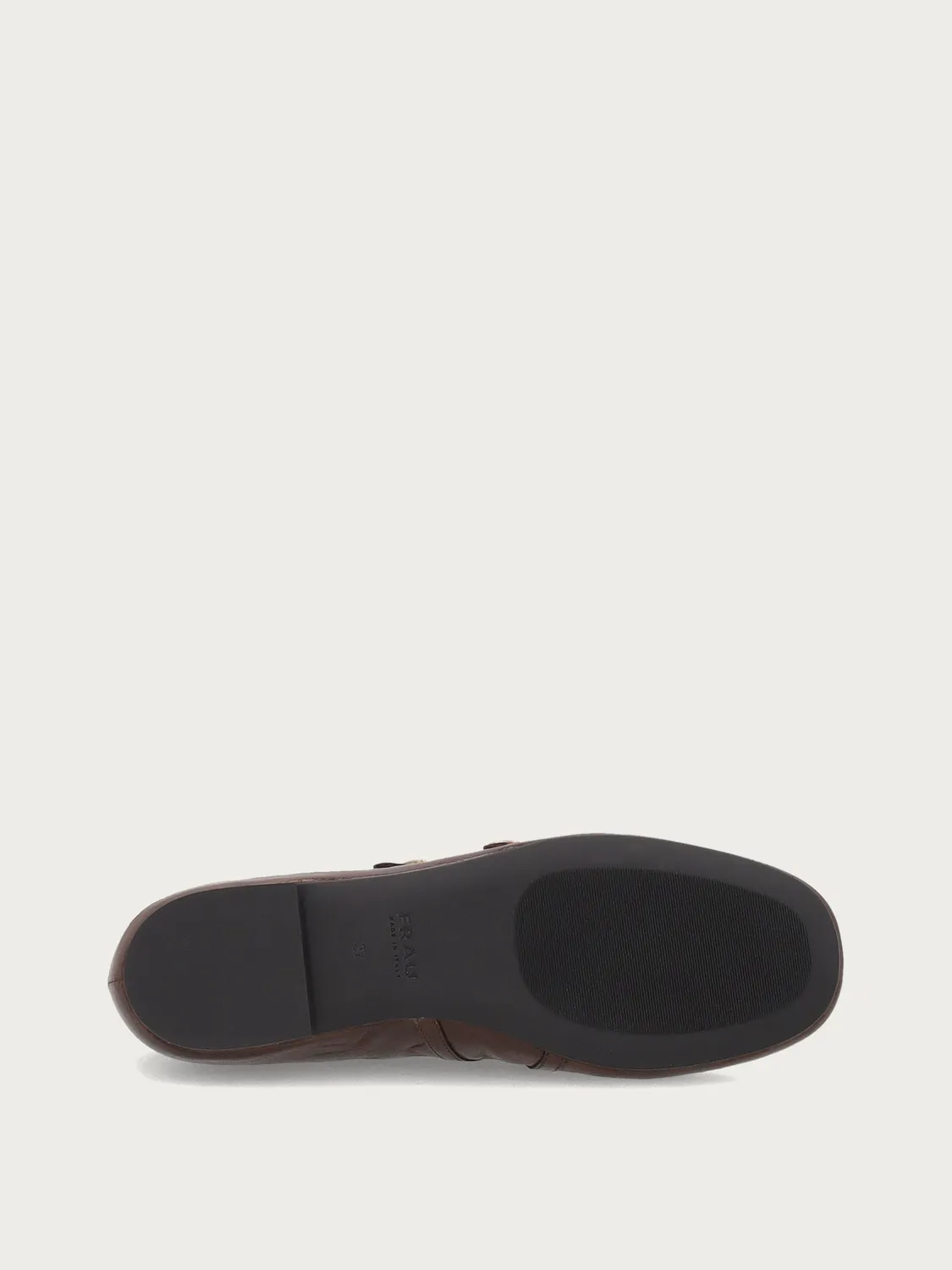 Frau Verona ballerina bruin leer dubbele riem