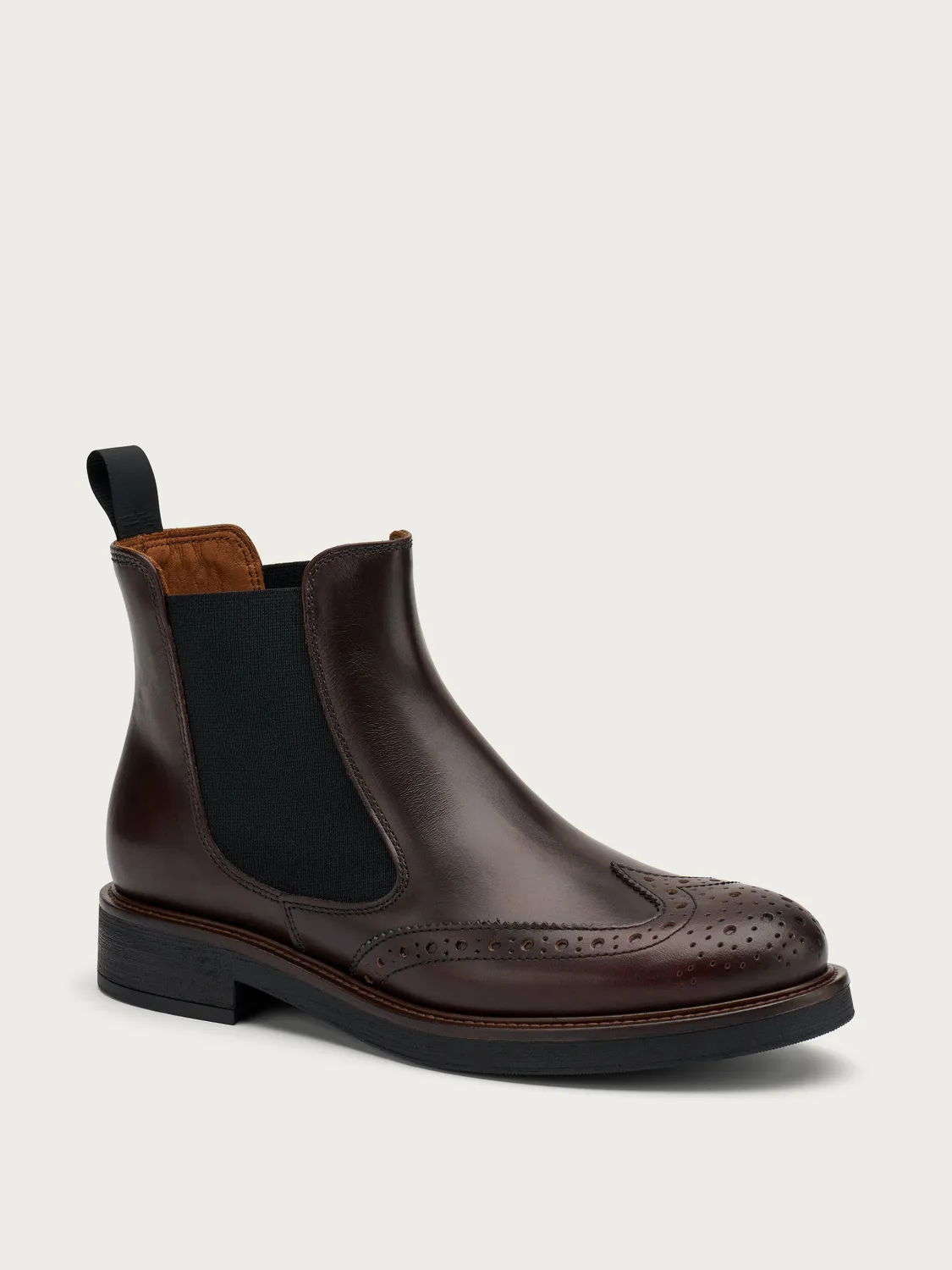 Frau Verona bruine leren chelsea boots wing-tip dames