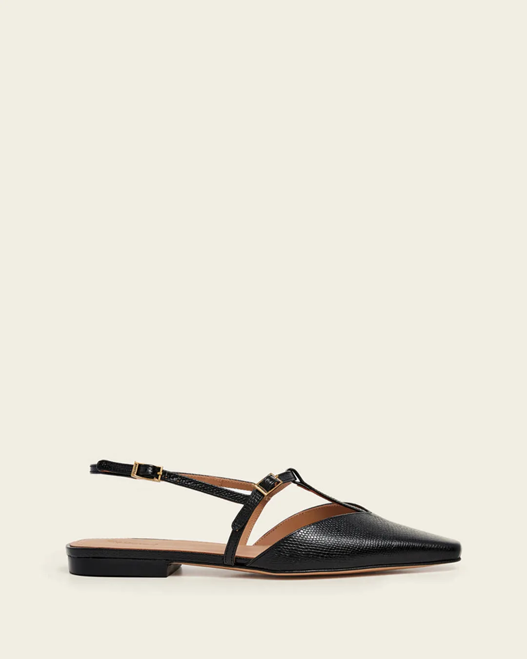 Flattered Josefin sandalen zwart leer hak