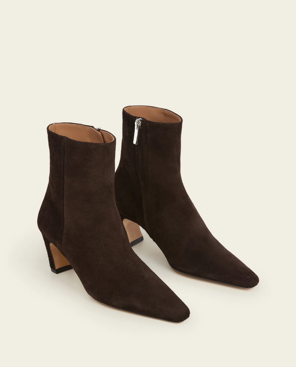 Flattered Xena Suede Chocolate laarzen bruin 5,5 cm hak