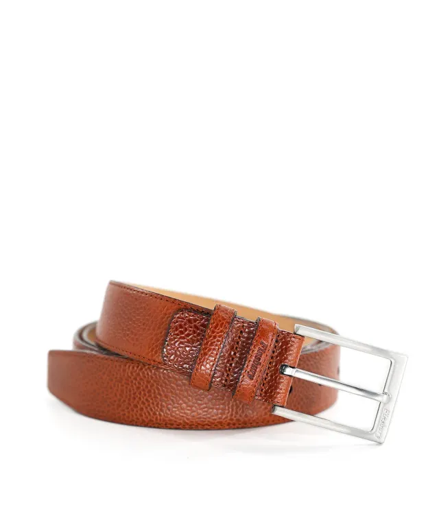 Finsbury Grainé leren riem bruin 100 cm generfd