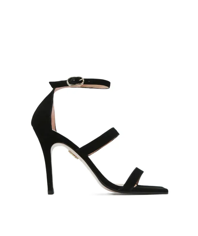 Finsbury Elsa sandalen zwart suede 9 cm hak