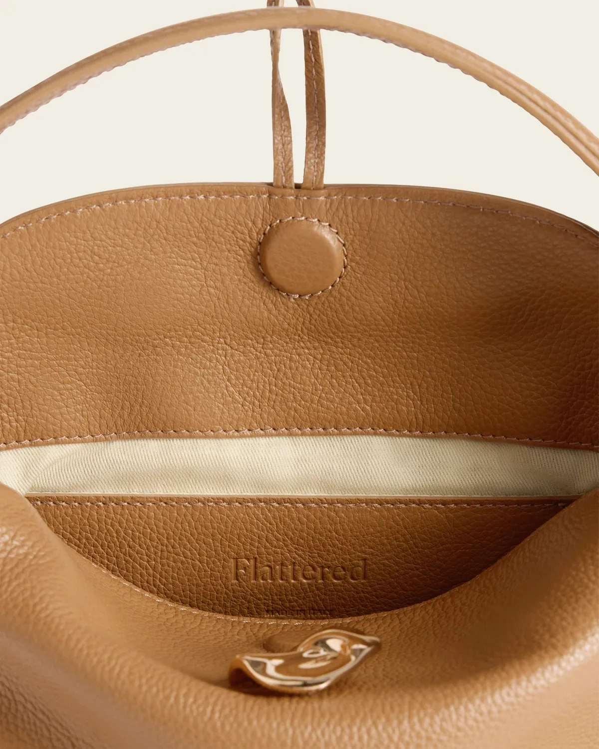 Flattered Hanna Mini Bag top handle tas cognac nerf