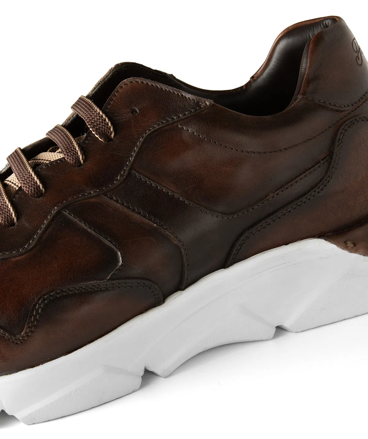 Finsbury Paolo sneakers bruin patina leer