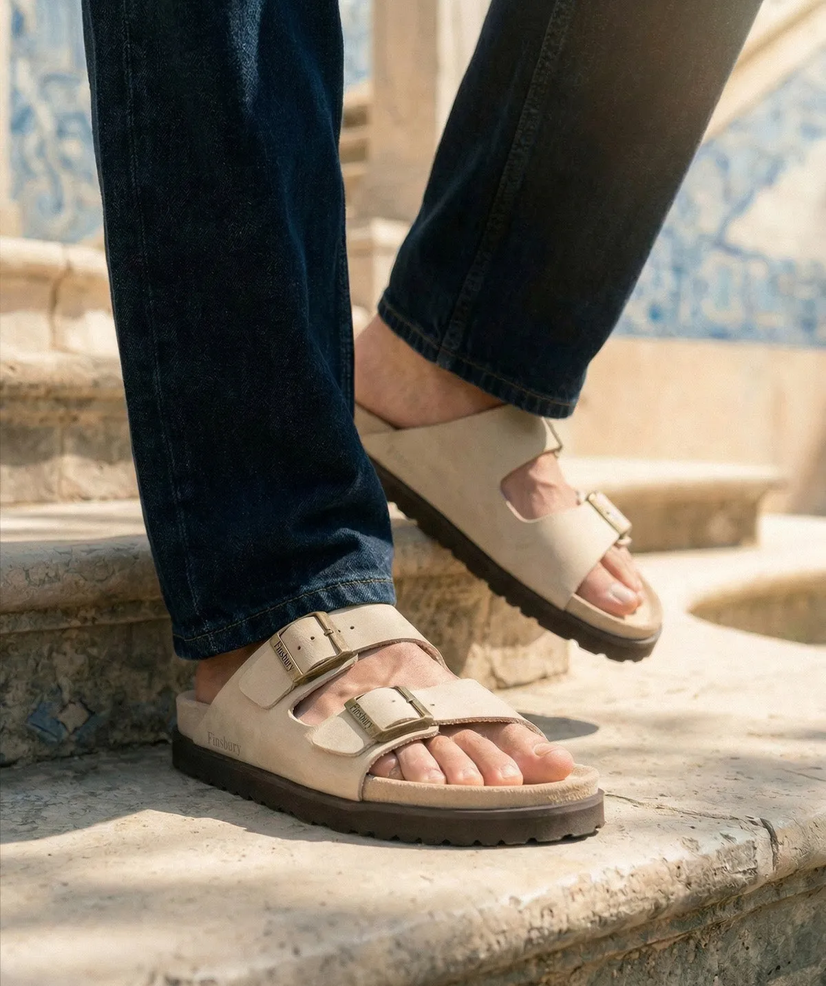 Finsbury Diego sandalen beige suède