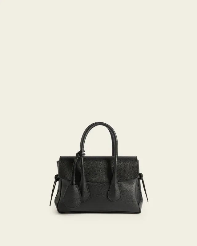 Flattered Lydia Mini leren tas zwart crossbody