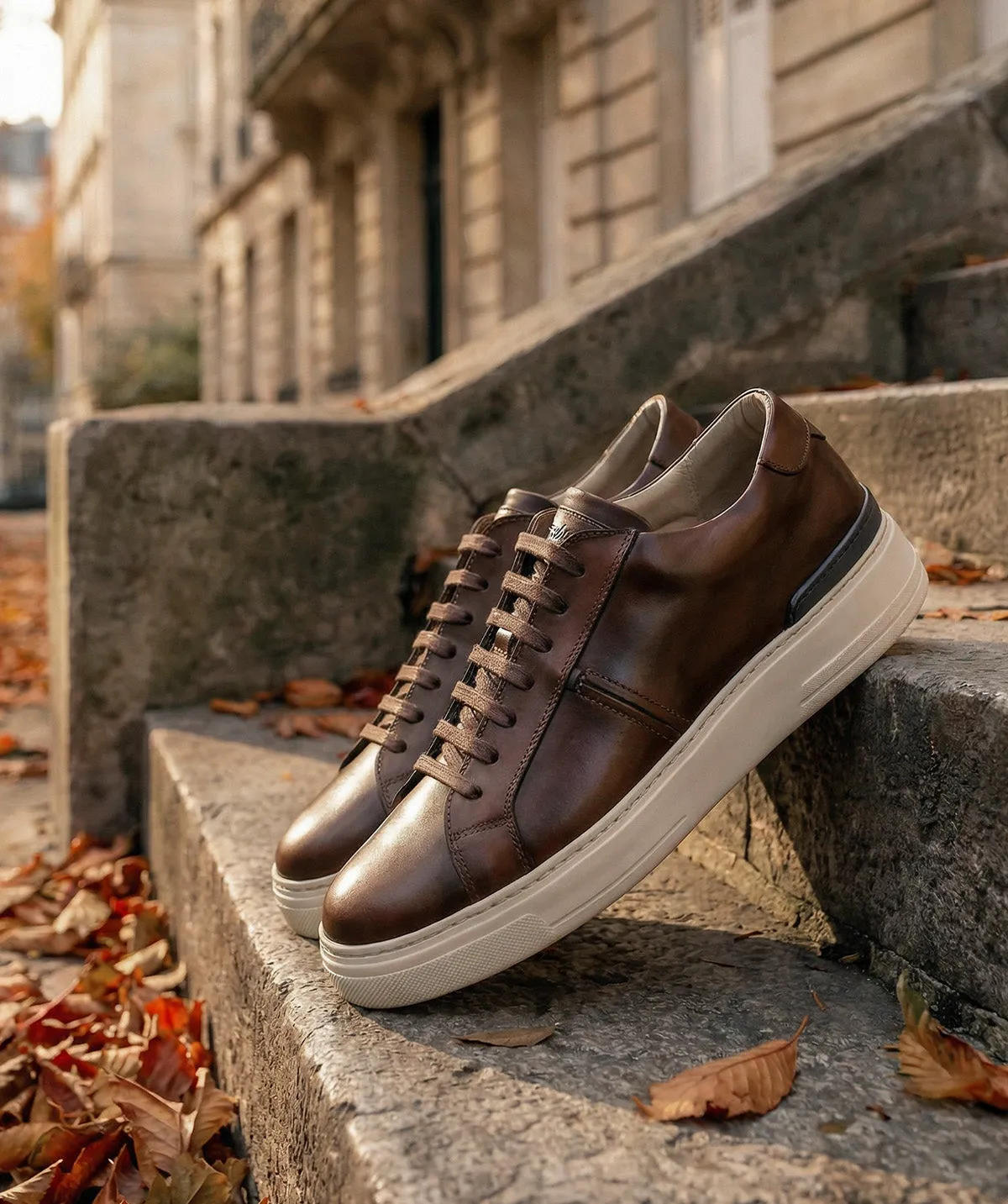 Finsbury Riva lage sneakers bruin patina 7-gaats
