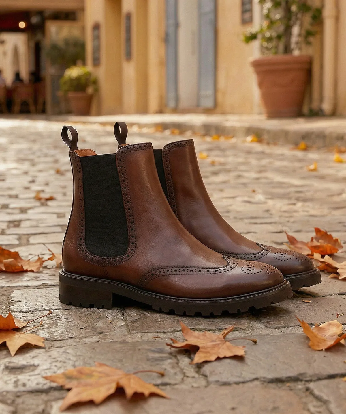 Finsbury CHARLIE Boots Bruin Glansleer Chelsea