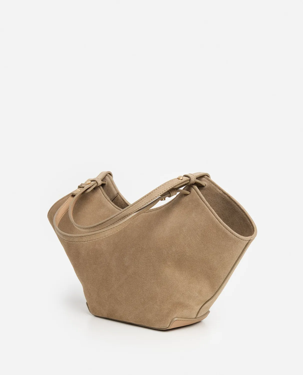 Flattered Dilba Mini Tote schoudertas zand suède