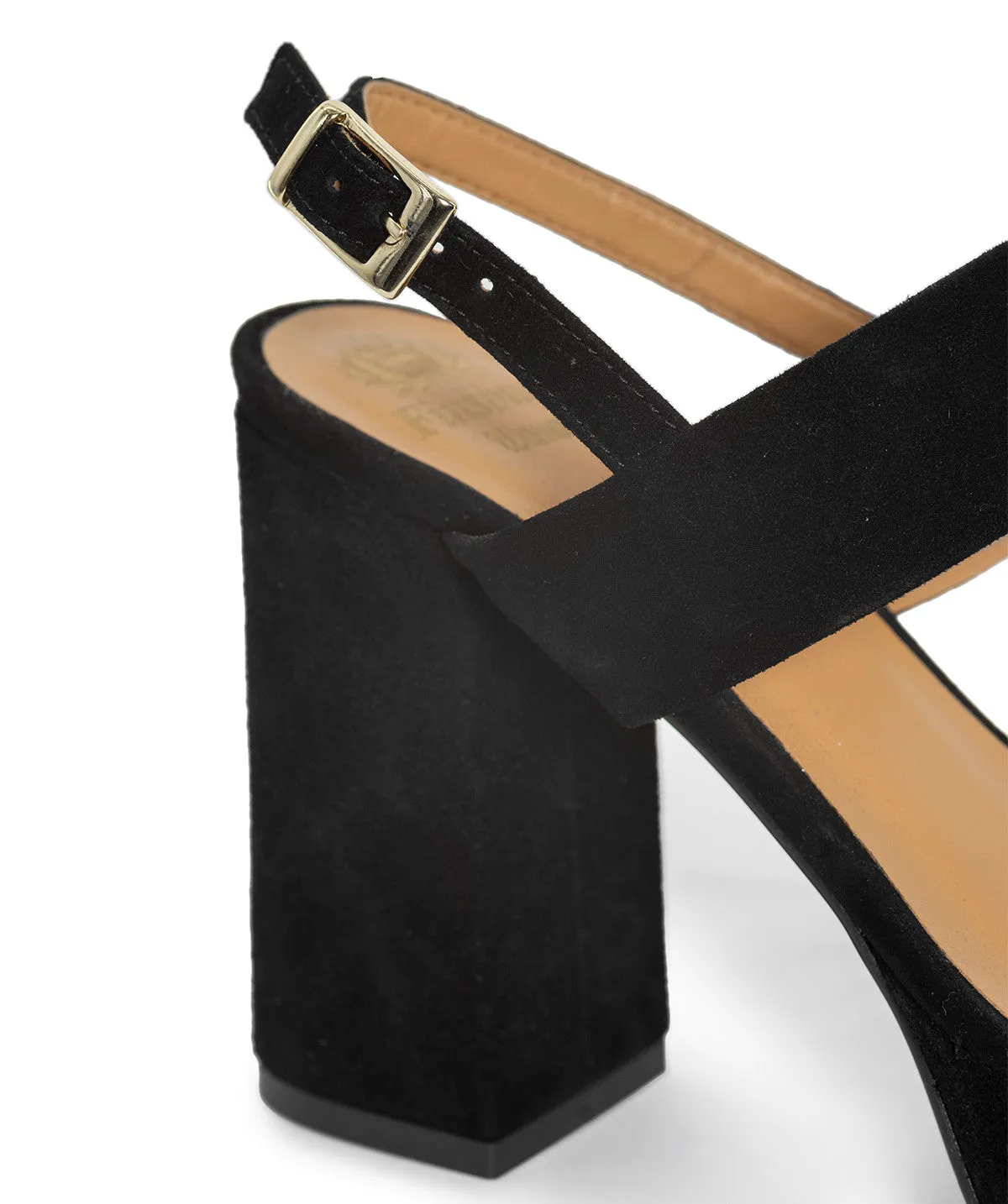 Finsbury Janis zwarte sandalen blokhak fluweel