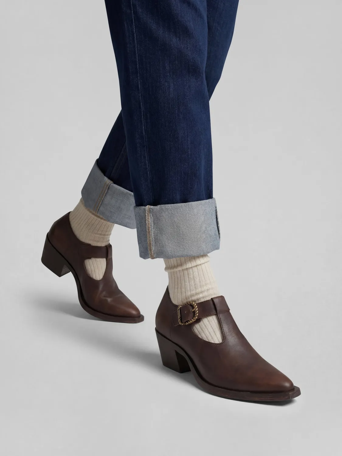 Frau FX western schoenen bruin leer met hak dames