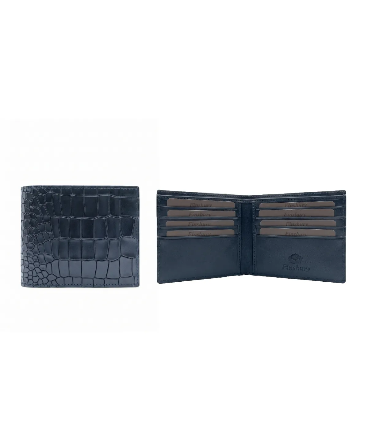 Finsbury Croco leren portemonnee grijs