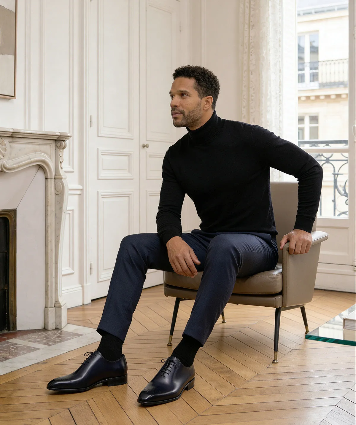 Finsbury Vasco oxford blauw leer heren midnight