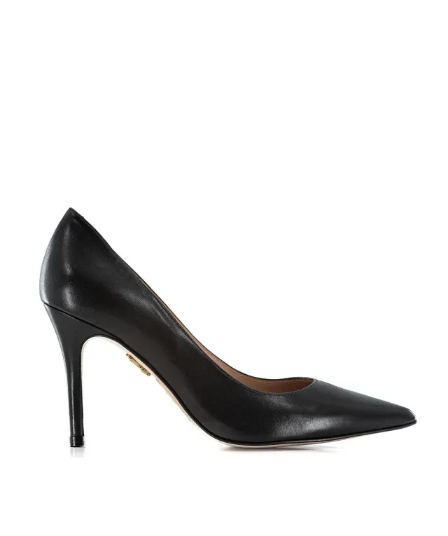 Finsbury Manon pump zwart suède 8 cm hak leren zool