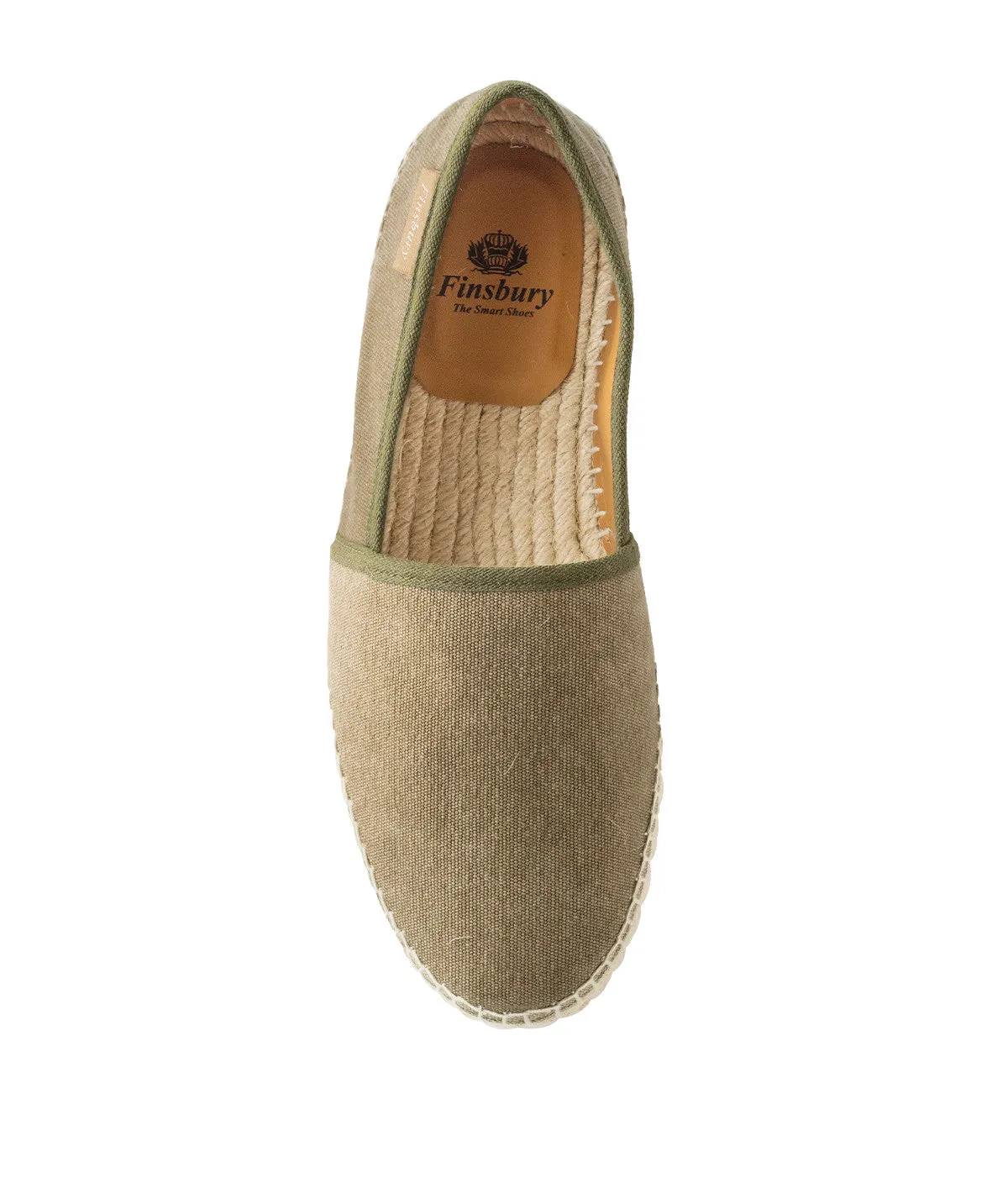 Finsbury Indiana leren espadrilles olijfgroen