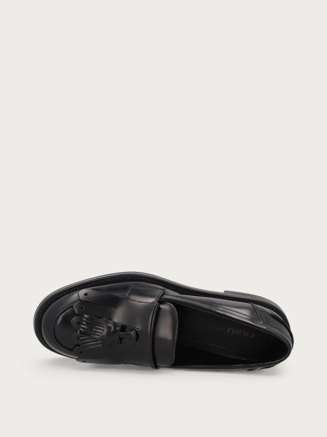 Frau Verona loafers zwart geborsteld leer fringe