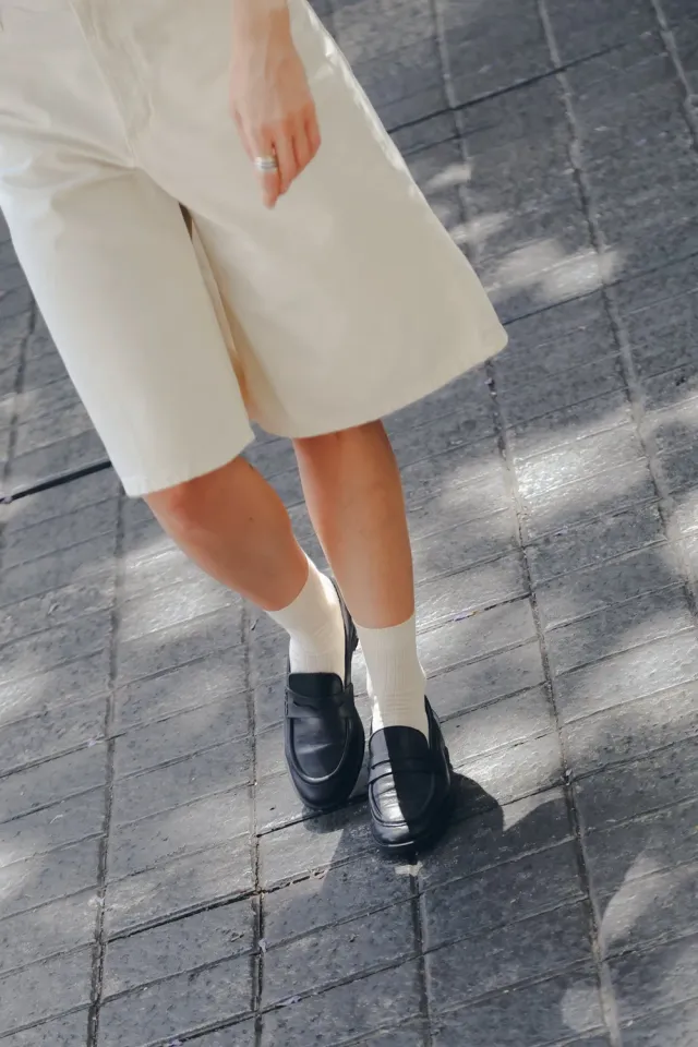 Jutelaune Lea Black mocassins zwart leer loafers