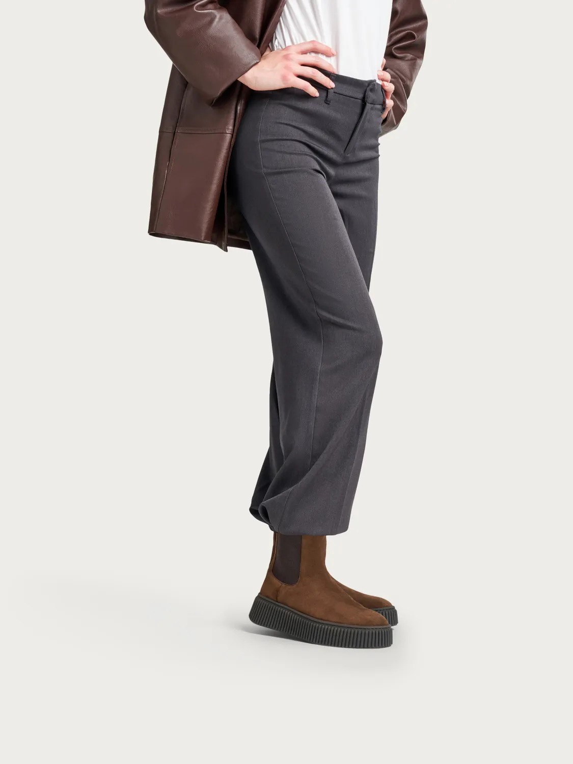 Frau Verona chelsea boots suede bruin platform