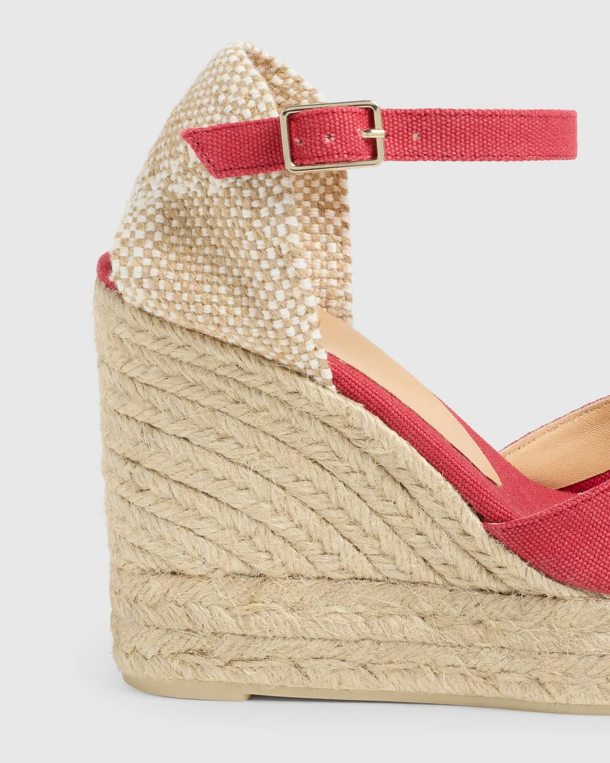 Castaner Chiarita 8ED 002 sleehak espadrille karmijnrood