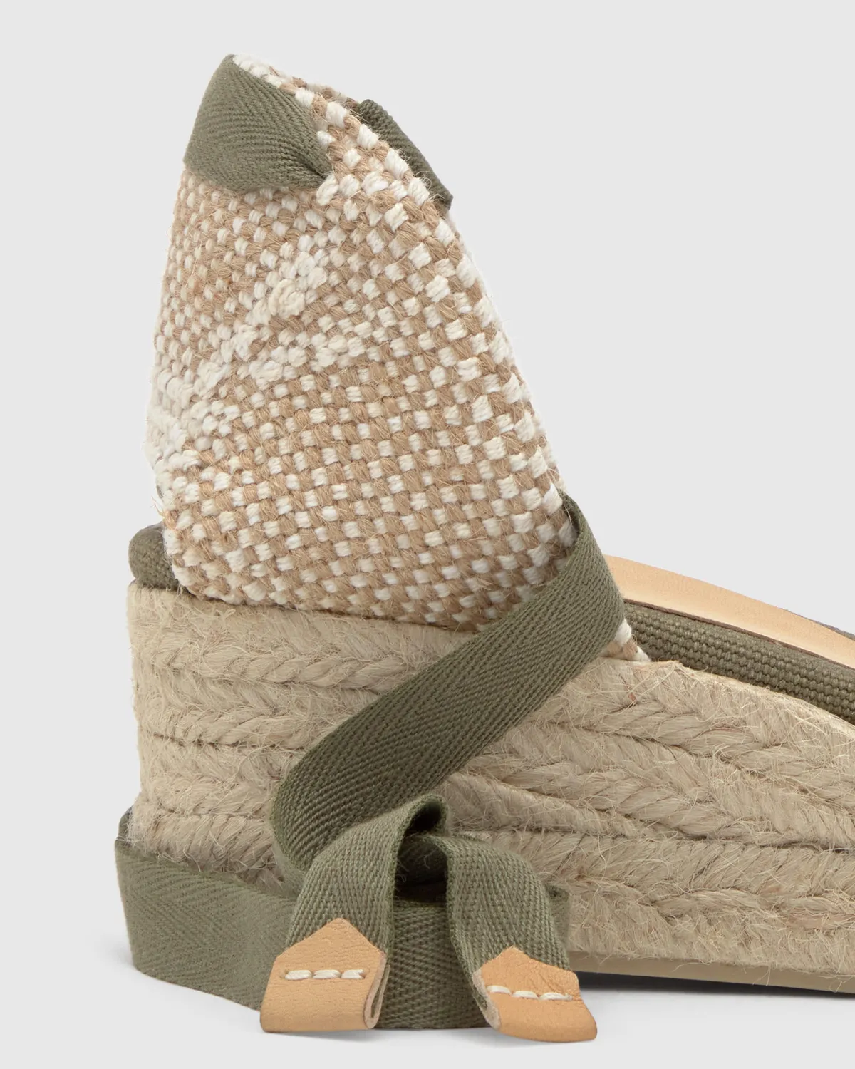 Castaner Carina 3/002 espadrilles olijf 5 cm sleehak
