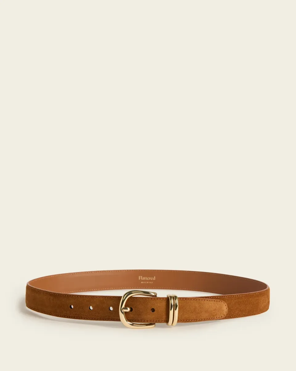 Flattered Beatrice Belt riem bourbon suède
