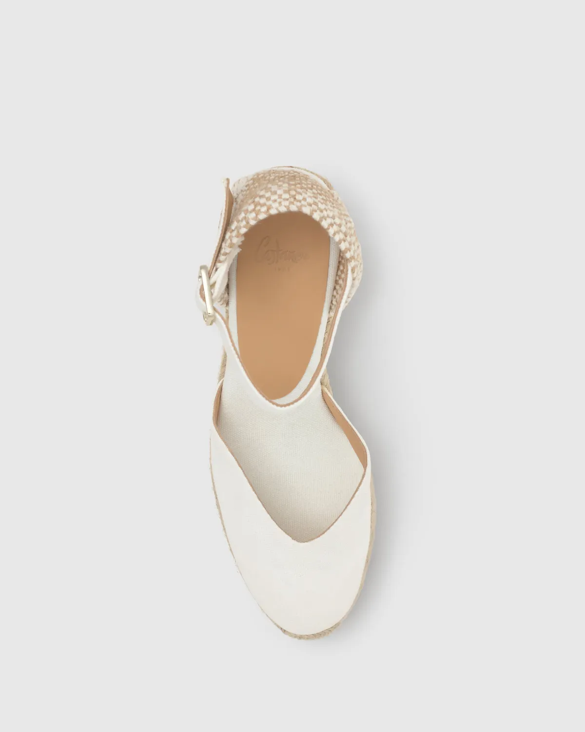 Castaner Chiarita/8ED/001 espadrilles wit vetersluiting