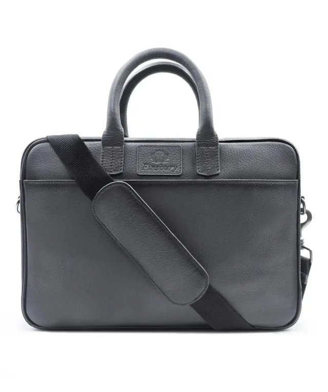Finsbury aktetas grijs generfd leer 37 cm laptop
