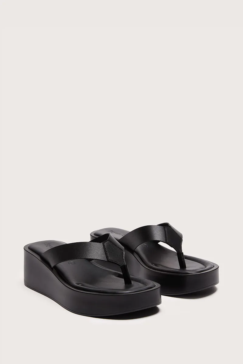 Bryan Stepwise Aruba zwart platformsandalen leer