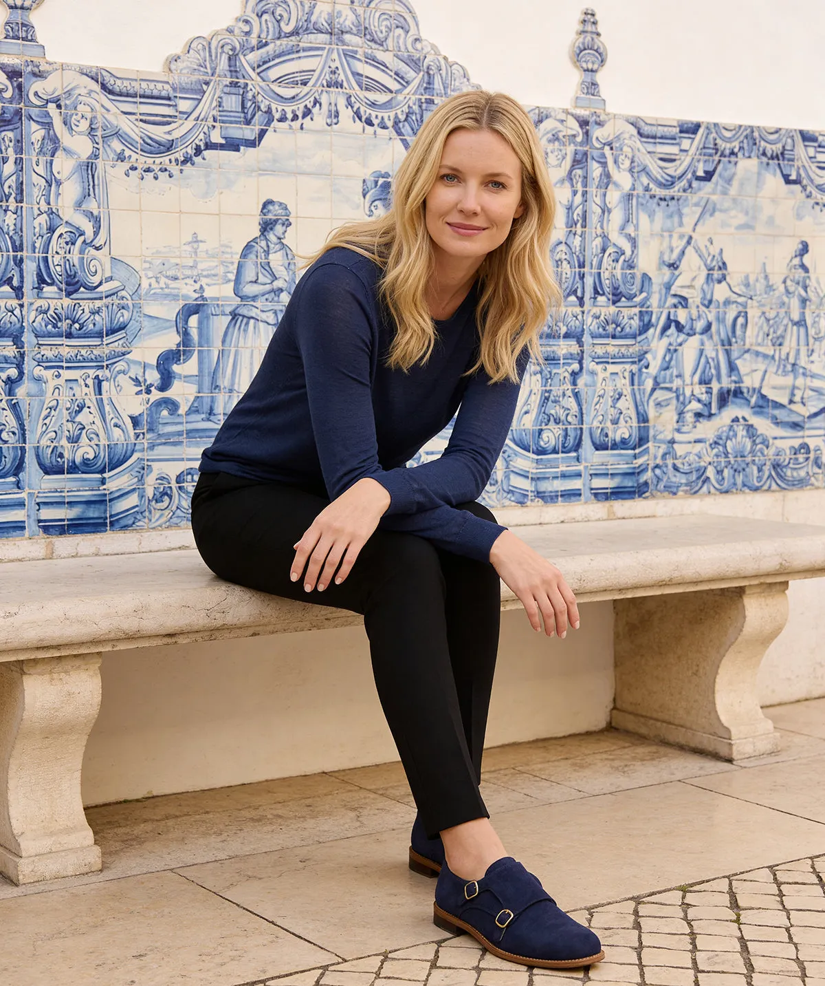 Finsbury Jessica Cambridge Saffierblauw Leer Dames
