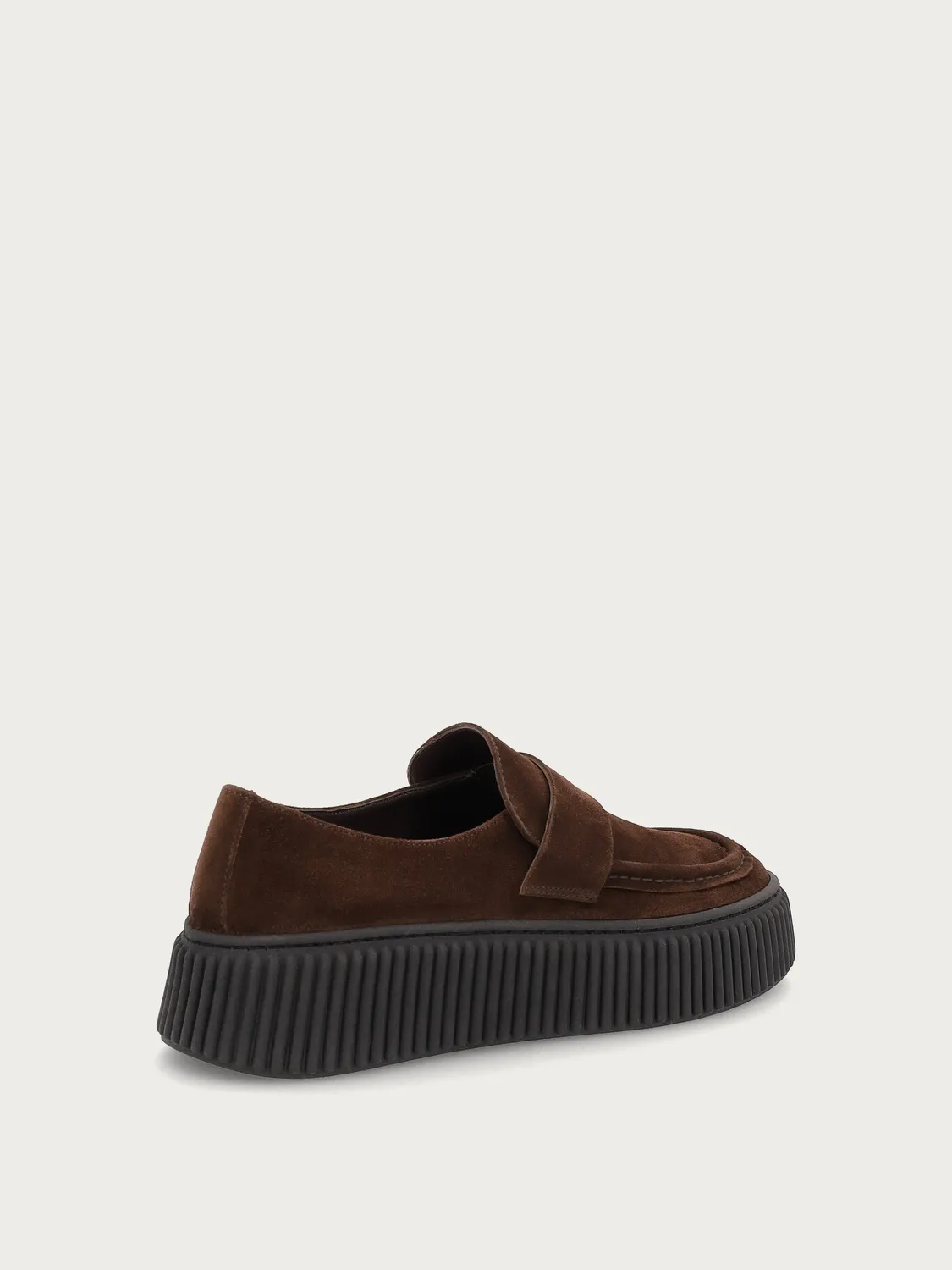 Frau Verona loafers bruin suède met platformzool