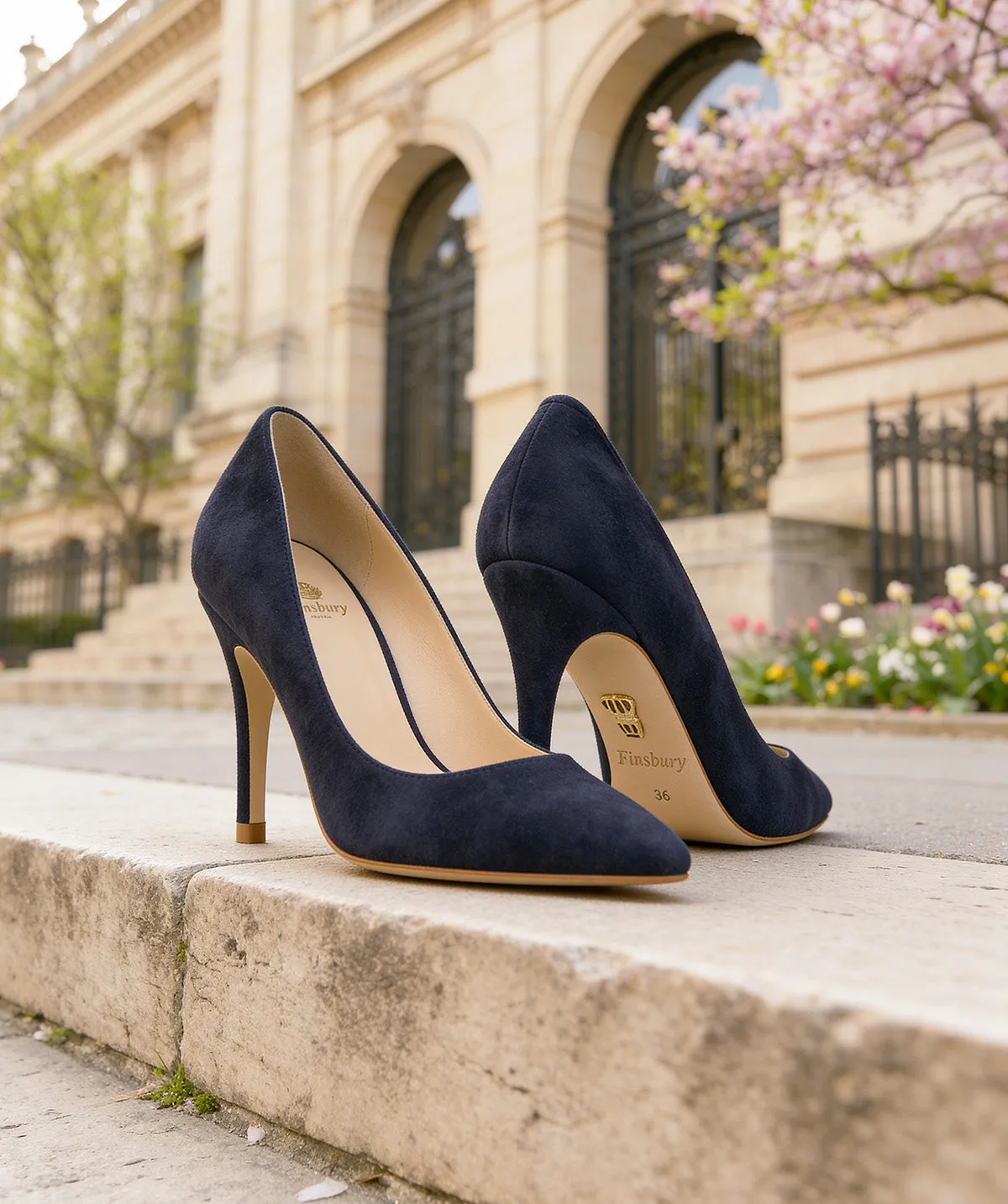 Finsbury MANON pumps navy suède 8 cm hak