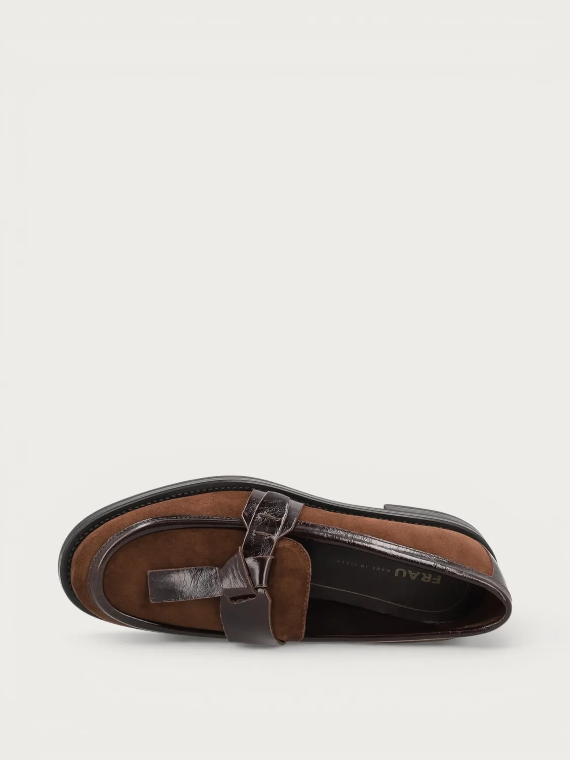 Frau Verona bruine suède loafers strik