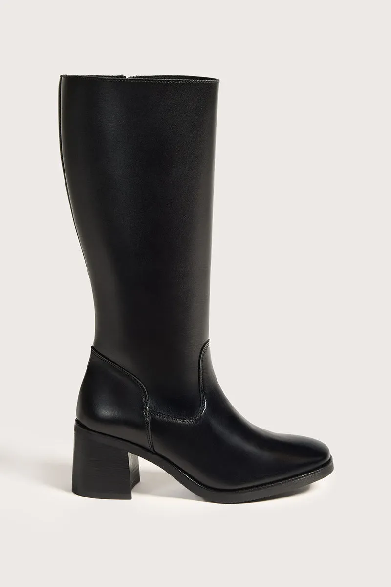 Bryan Stepwise Brigitte Negro laars zwart leer hoge schacht