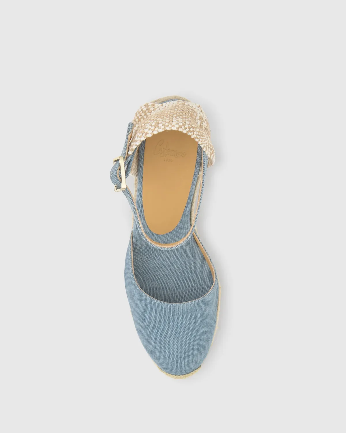 Castaner Carol 8ED/002 espadrilles aqua – sleehak 11 cm