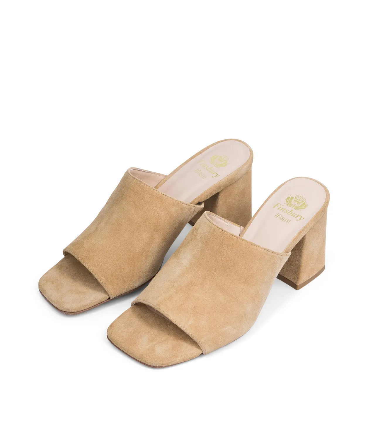 Finsbury Sonia muiltje beige suède 6,5 cm hak